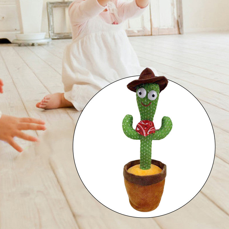 Dancing Cactus Toy | Talking Cactus | Tree Cactus Plush Toy for Children, Kids & Toddlers - Rechargeable Cactus Toys For Kids - With Box - With Cap