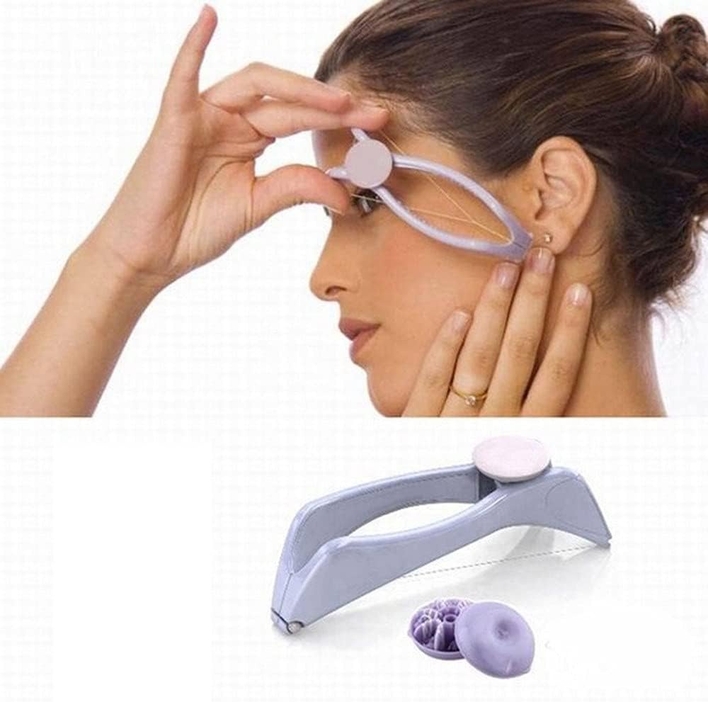 Eyebrow Threading Tool – Modern Plastic Cotton Facial & Body Hair Remover For Women – Random Color