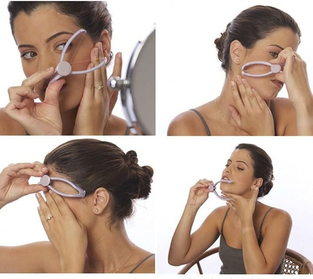 Eyebrow Threading Tool – Modern Plastic Cotton Facial & Body Hair Remover For Women – Random Color