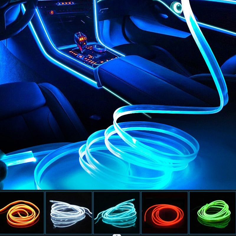 Car Dashboard Neon Light Strip – 3 Meter Flexible EL Wire with Easy Installation,Random color