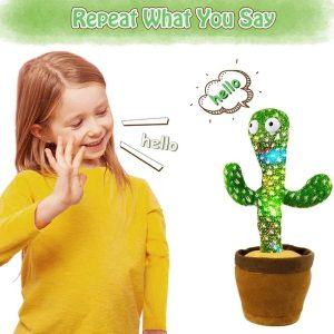 Dancing Cactus Toy | Talking Cactus | Tree Cactus Plush Toy for Children, Kids & Toddlers - Rechargeable Cactus Toys For Kids - With Box - With Cap