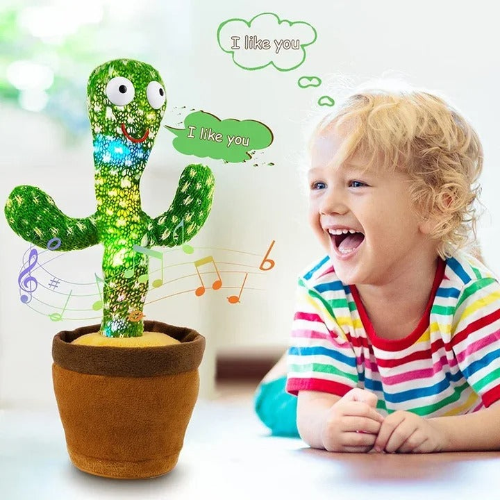 Dancing Cactus Toy | Talking Cactus | Tree Cactus Plush Toy for Children, Kids & Toddlers - Rechargeable Cactus Toys For Kids - With Box - With Cap