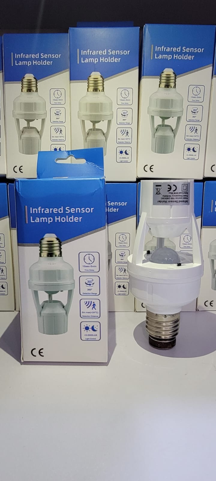 Infrared Motion Sensor Lamp Holder – 360° Smart Light Socket with Automatic On/Off Detection