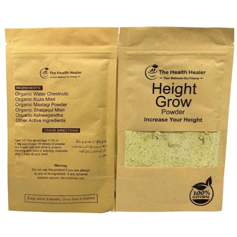 The Health Healer Height Grow Powder – 100% Natural Height Increase Supplement- 50G