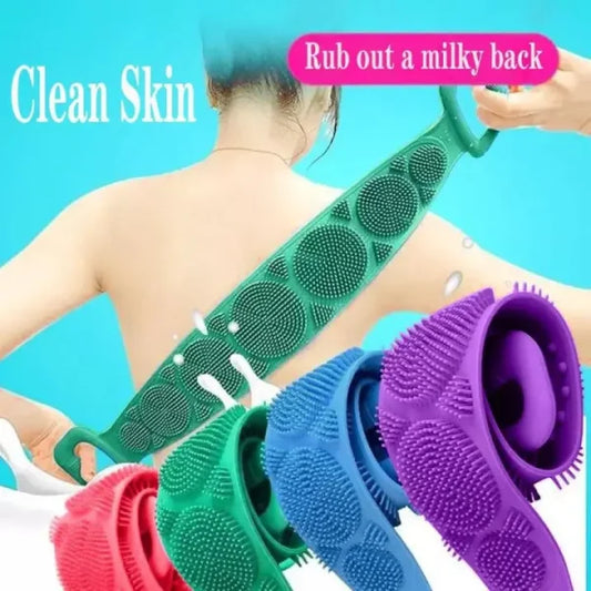 Pack of 2 Silicone Back Scrubber Bath Belt, Bath Scrubber (random Color)