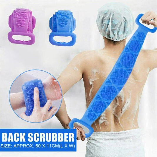 Single Side Silicone Bath Towel Scrubber – Soft Body Cleaning Brush (Random Color)
