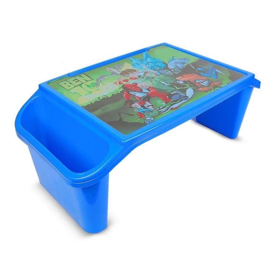 Kids Portable Study Table – Multifunctional Plastic Desk with Side Storage (56x40x30 cm) (Random Color)
