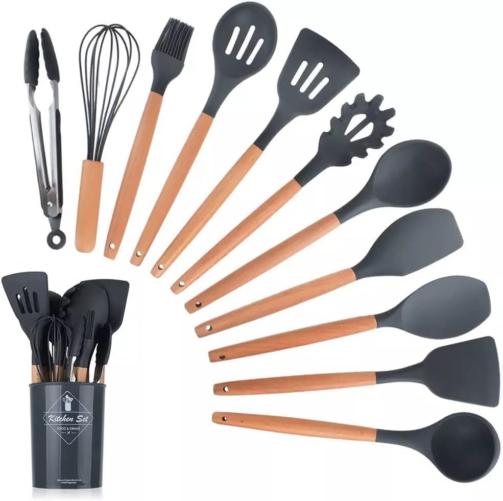 12 Pcs Silicone Cooking Utensils Kitchen Utensil Set | Random color
