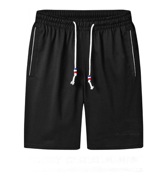 Summer Basketball Designer Shorts for Men | Solid Color | Breathable Drawstring Loose | Casual Short | High Quality [Black] - L