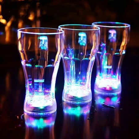Plastic Led Flashing Cup Led light Cup Water Hanging Glass( With Box )