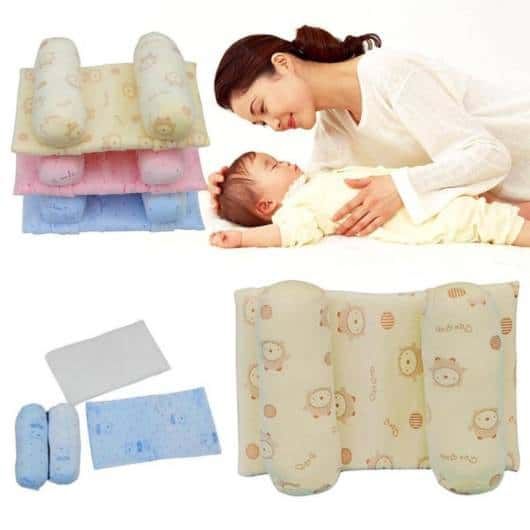 Soft Head Shaping Newborn Pillow For Flat Head Prevention, Breathable & Portable Infant Cushion