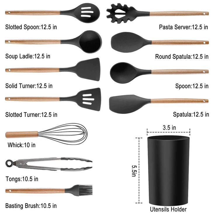 12 Pcs Silicone Cooking Utensils Kitchen Utensil Set | Random color