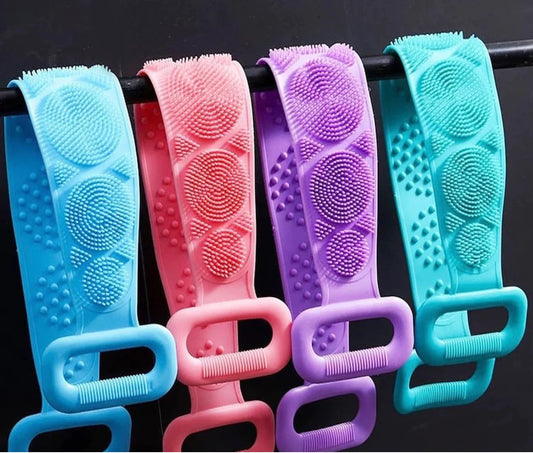 Single Side Silicone Bath Towel Scrubber – Soft Body Cleaning Brush (Random Color)