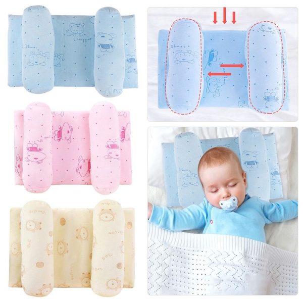 Soft Head Shaping Newborn Pillow For Flat Head Prevention, Breathable & Portable Infant Cushion